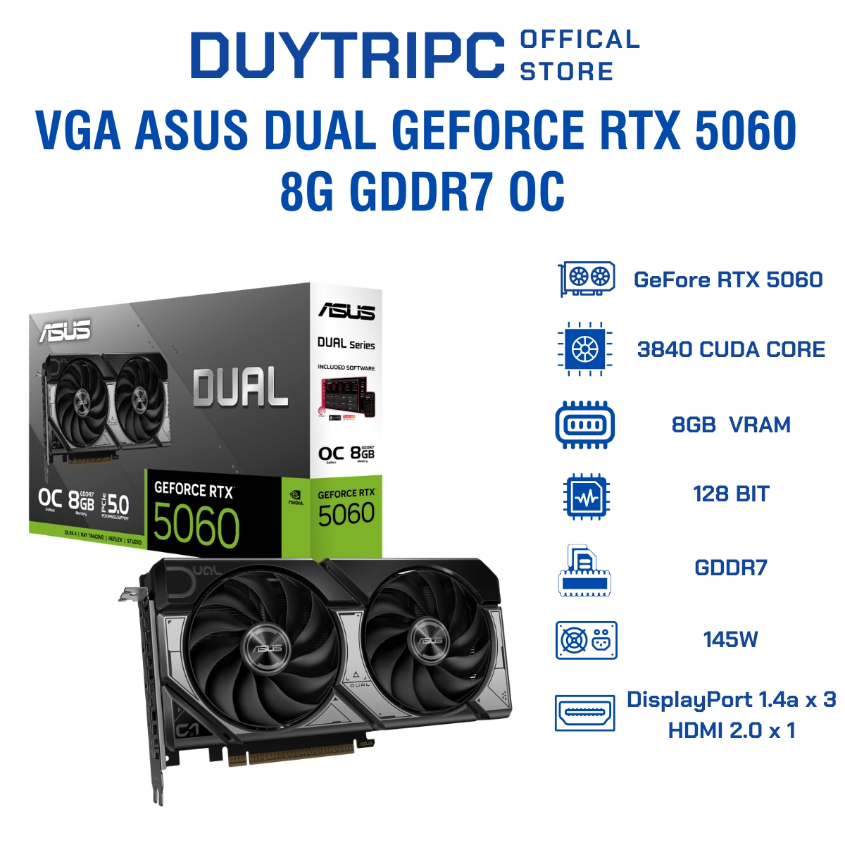 ASUS Dual GeForce RTX 5060 8G GDDR7 OC